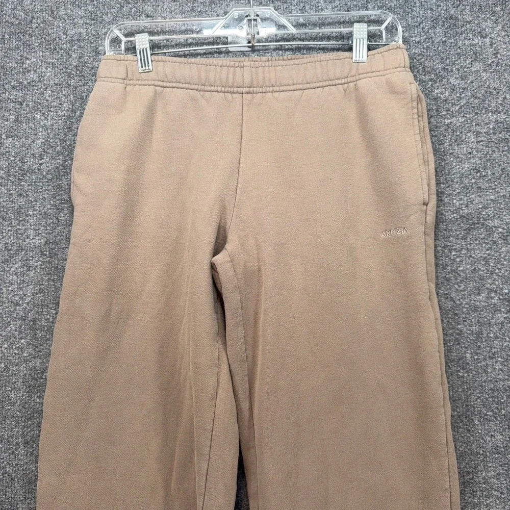 Aritzia Sweatpants Womens XS Tan Mega Fit Wide Leg Cozy Fleece Lounging Relaxed